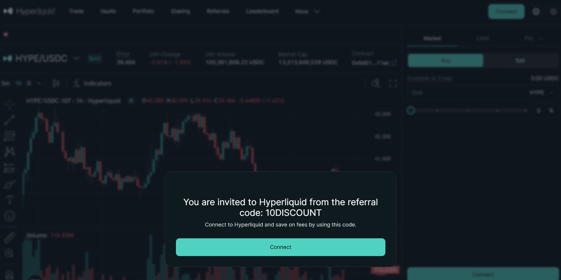 Kod polecający Hyperliquid wprowadzony na platformie